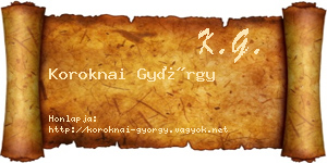 Koroknai György névjegykártya