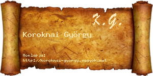 Koroknai György névjegykártya