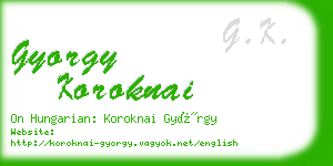 gyorgy koroknai business card